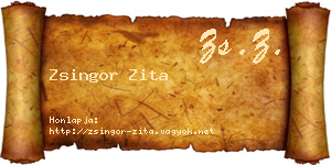 Zsingor Zita névjegykártya