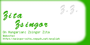 zita zsingor business card